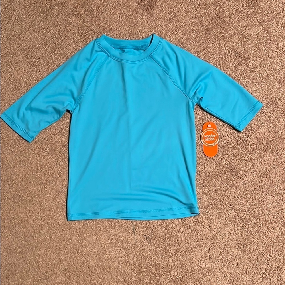 Wonder Nation Blue Rashguard Swim Shirt